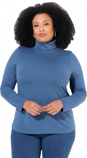 Ulla Popken Basic Long Sleeve Slim Fit Turtleneck Ink Blue - Mikiny & mikiny bez kapucne - 
