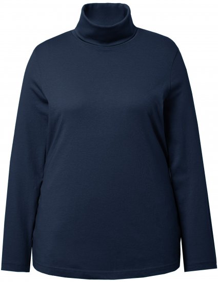 Ulla Popken Basic Long Sleeve Slim Fit Turtleneck Navy Blue - Mikiny & mikiny bez kapucne - 