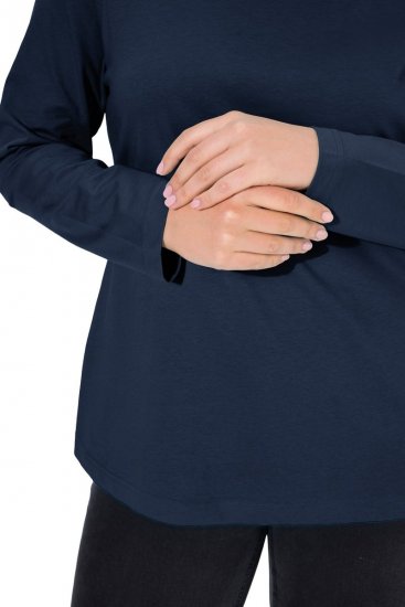 Ulla Popken Basic Long Sleeve Slim Fit Turtleneck Navy Blue - Mikiny & mikiny bez kapucne - Pohodlné mikiny, hoodie a pletené svetre