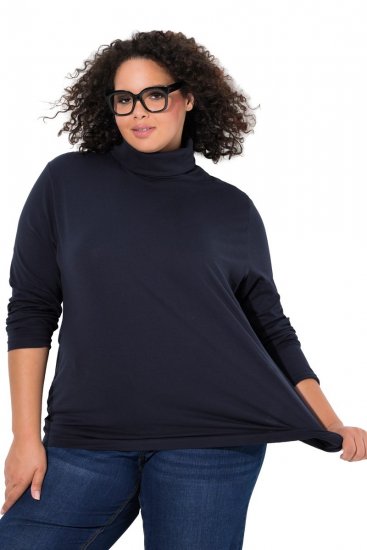 Ulla Popken Basic Long Sleeve Slim Fit Turtleneck Navy Blue - Mikiny & mikiny bez kapucne - Pohodlné mikiny, hoodie a pletené svetre