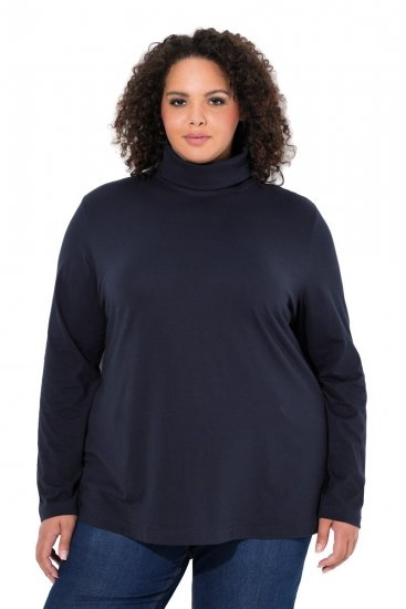 Ulla Popken Basic Long Sleeve Slim Fit Turtleneck Navy Blue - Mikiny & mikiny bez kapucne - Pohodlné mikiny, hoodie a pletené svetre