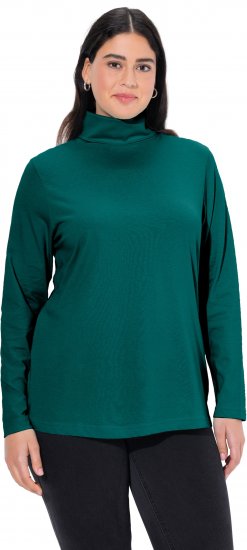 Ulla Popken Basic Long Sleeve Slim Fit Turtleneck Teal Green - Mikiny & mikiny bez kapucne - 