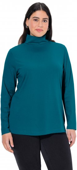 Ulla Popken Basic Long Sleeve Slim Fit Turtleneck Cerulean - Mikiny & mikiny bez kapucne - 