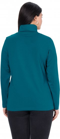 Ulla Popken Basic Long Sleeve Slim Fit Turtleneck Cerulean - Mikiny & mikiny bez kapucne - 