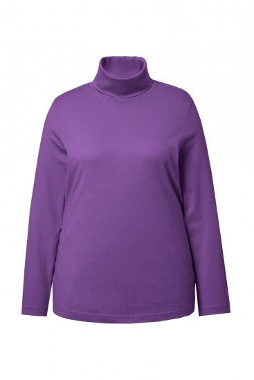 Ulla Popken Basic Long Sleeve Slim Fit Turtleneck Purple - Mikiny & mikiny bez kapucne - Pohodlné mikiny, hoodie a pletené svetre