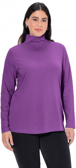 Ulla Popken Basic Long Sleeve Slim Fit Turtleneck Purple - Mikiny & mikiny bez kapucne - 