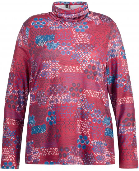 Ulla Popken Graphic Print Recycled Polyester Quick Dry Stretch Top Salsa Red - Potlačené tričká pre ženy - 
