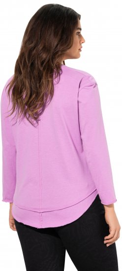 Ulla Popken Layered Look Memories Embroidered Long Sleeve Tee Amethyst - Potlačené tričká pre ženy - 