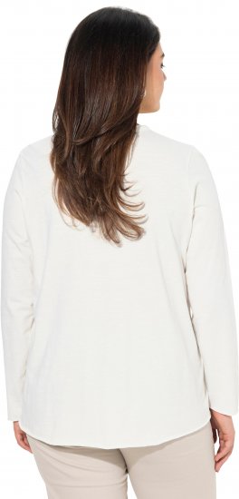 Ulla Popken Star Long Sleeve Graphic Tee Off-White - Potlačené tričká pre ženy - 