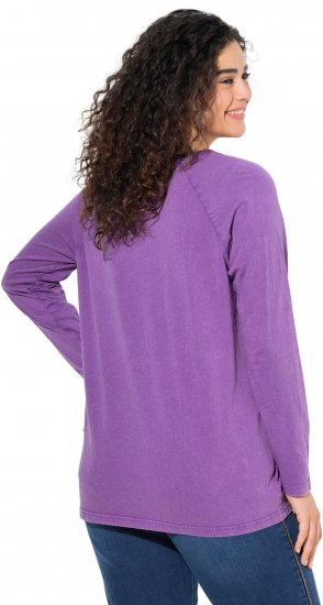 Ulla Popken Dream Rhinestone Lettering Long Sleeve Tee Light Plum - Potlačené tričká pre ženy - 