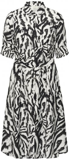 Kaffe Curve Alia Shirt Dress Black Chalk Animal - Midi šaty - 