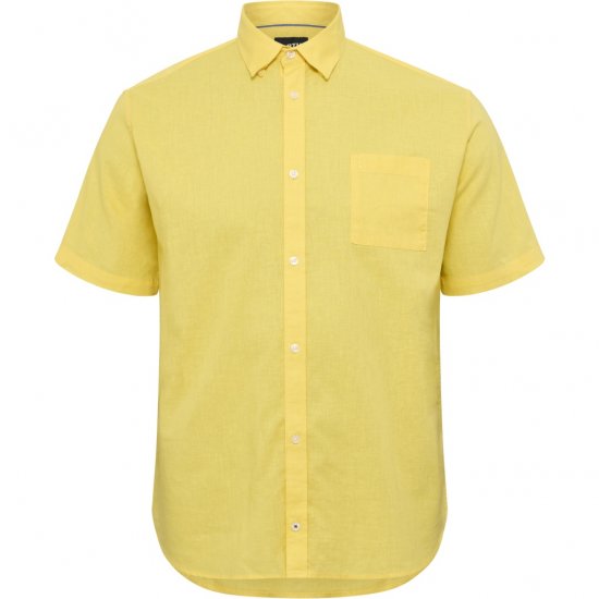 North Latitude Shirt Linen Cotton Short Sleeve Yellow - Košele - Košele 2XL-10XL