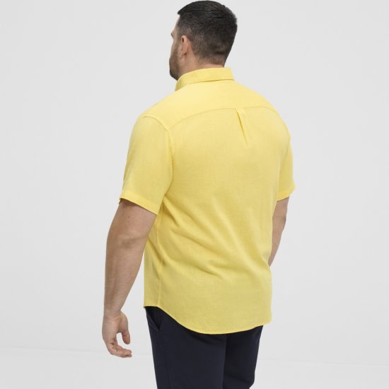 North Latitude Shirt Linen Cotton Short Sleeve Yellow - Košele - Košele 2XL-10XL