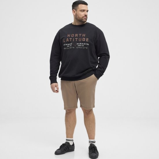 North Latitude Sweatshirt Black TALL - PÁNSKE OBLEČENIE MT-6XLT - Veľkosti pre VYSOKÝCH
