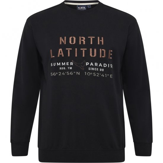 North Latitude Sweatshirt Black TALL - PÁNSKE OBLEČENIE MT-6XLT - Veľkosti pre VYSOKÝCH