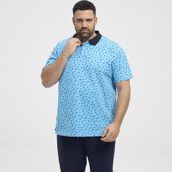 North Latitude Polo Pique Printed Turquoise - Polokošele - Polokošele 2XL-8XL