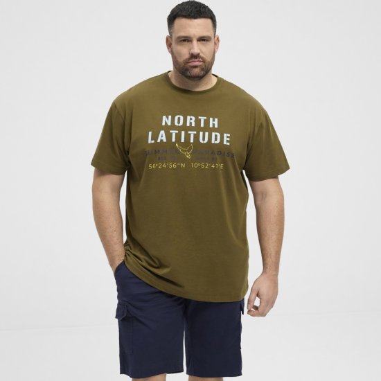 North Latitude T-Shirt Printed Short Sleeve Green - Tričká - Nadrozmerné tričká - 2XL-14XL