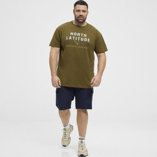 North Latitude T-Shirt Printed Short Sleeve Green - Tričká - Nadrozmerné tričká - 2XL-14XL