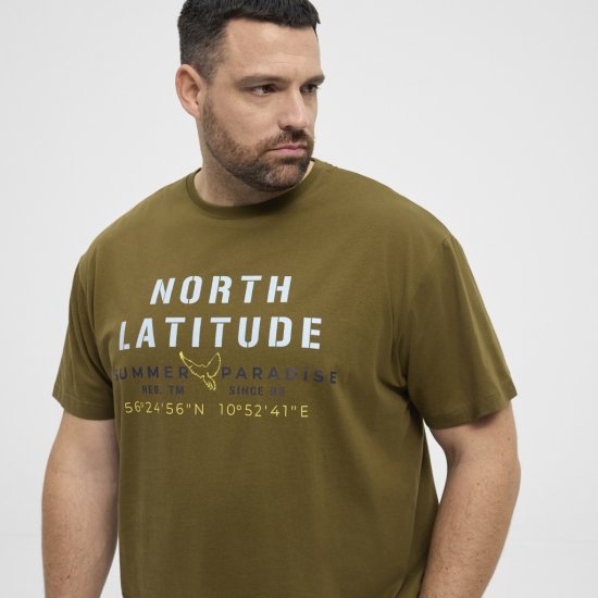 North Latitude T-Shirt Printed Short Sleeve Green - Tričká - Nadrozmerné tričká - 2XL-14XL