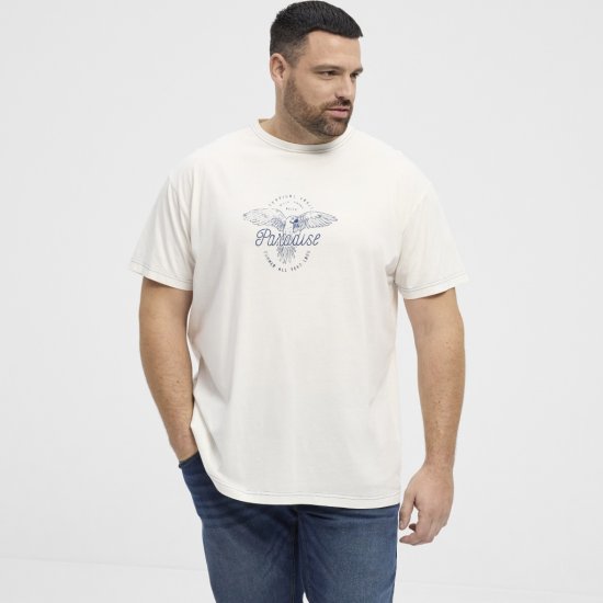 North Latitude T-Shirt Printed Short Sleeve White - Tričká - Nadrozmerné tričká - 2XL-14XL