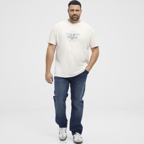 North Latitude T-Shirt Printed Short Sleeve White - Tričká - Nadrozmerné tričká - 2XL-14XL