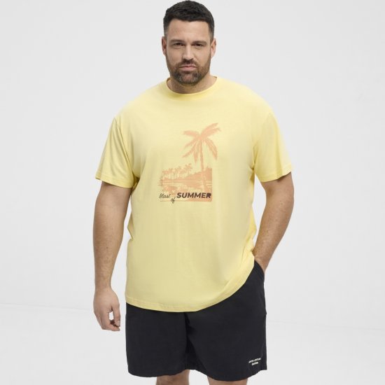 North Latitude T-Shirt Printed Yellow - Tričká - Nadrozmerné tričká - 2XL-14XL