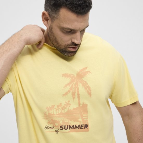 North Latitude T-Shirt Printed Yellow - Tričká - Nadrozmerné tričká - 2XL-14XL