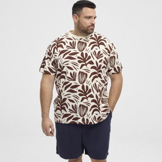 North Latitude T-Shirt Printed Allover Bordeaux - Tričká - Nadrozmerné tričká - 2XL-14XL
