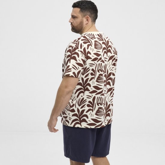 North Latitude T-Shirt Printed Allover Bordeaux - Tričká - Nadrozmerné tričká - 2XL-14XL