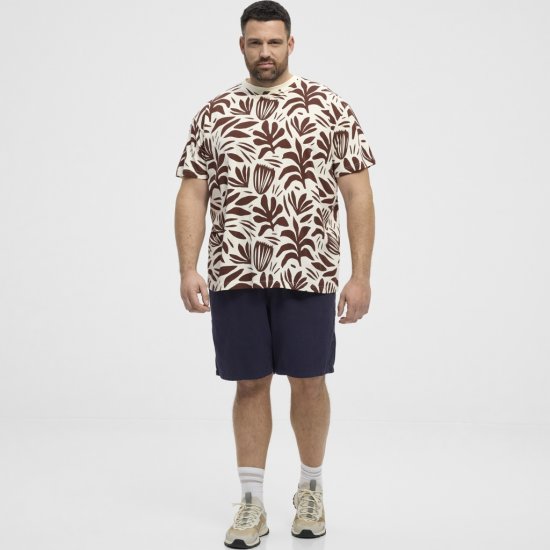 North Latitude T-Shirt Printed Allover Bordeaux - Tričká - Nadrozmerné tričká - 2XL-14XL