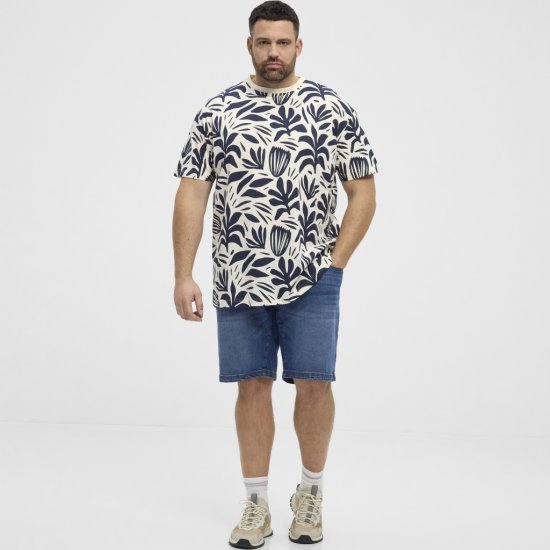 North Latitude T-shirt Allover Printed Navy - Tričká - Nadrozmerné tričká - 2XL-14XL