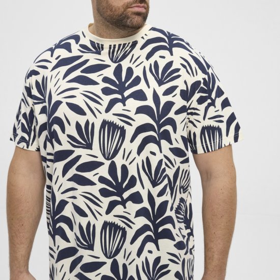 North Latitude T-shirt Allover Printed Navy - Tričká - Nadrozmerné tričká - 2XL-14XL