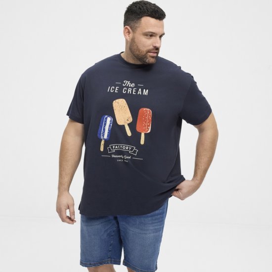 North Latitude T-Shirt Ice Cream Navy - Tričká - Nadrozmerné tričká - 2XL-14XL