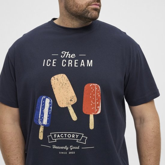 North Latitude T-Shirt Ice Cream Navy - Tričká - Nadrozmerné tričká - 2XL-14XL