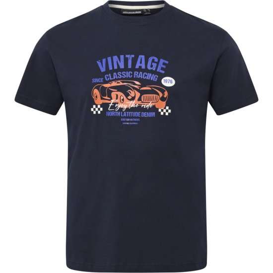 North Latitude T-Shirt Classic Racing Navy - Tričká - Nadrozmerné tričká - 2XL-14XL