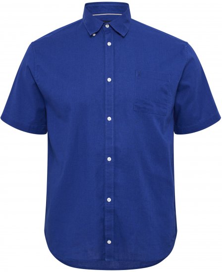 North Latitude Shirt Linen Cotton Short Sleeve Blue - Košele - Košele 2XL-10XL