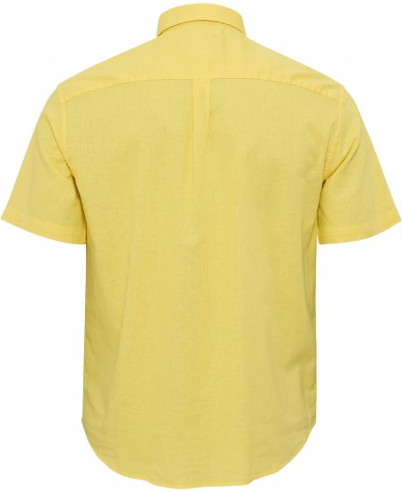 North Latitude Shirt Linen Cotton Short Sleeve TALL Yellow - PÁNSKE OBLEČENIE MT-6XLT - Veľkosti pre VYSOKÝCH