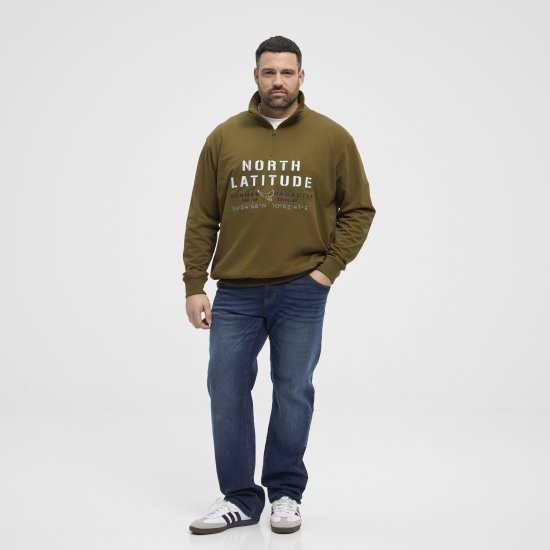 North Latitude Sweatshirt Half-Zip Green - Mikiny & mikiny bez kapucne - Mikiny & Mikiny s Kapucňou 2XL-12XL