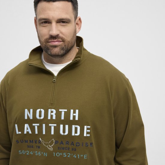 North Latitude Sweatshirt Half-Zip Green - Mikiny & mikiny bez kapucne - Mikiny & Mikiny s Kapucňou 2XL-12XL