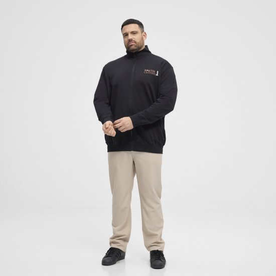 North Latitude Sweatshirt Cardigan Black - Mikiny & mikiny bez kapucne - Mikiny & Mikiny s Kapucňou 2XL-12XL