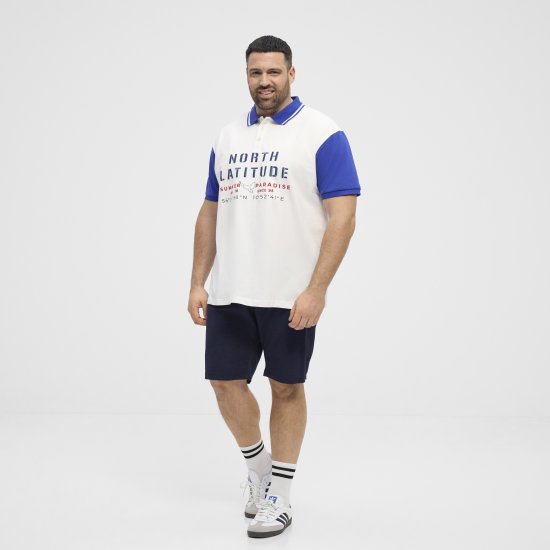North Latitude Polo Short Sleeve Blue And White - Polokošele - Polokošele 2XL-8XL