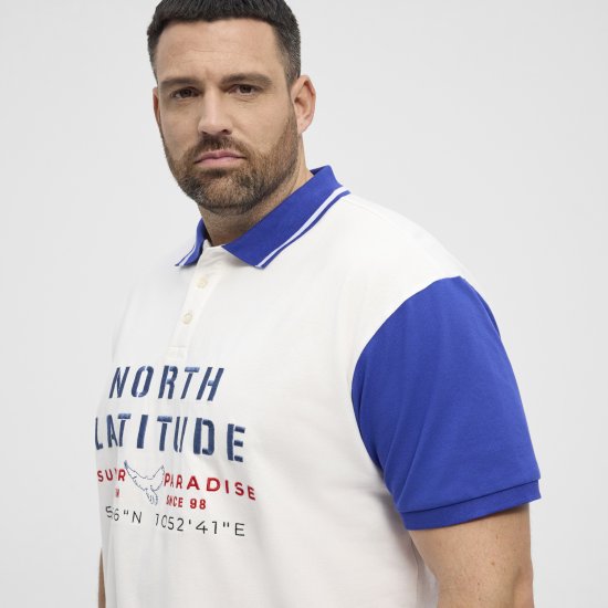 North Latitude Polo Short Sleeve Blue And White - Polokošele - Polokošele 2XL-8XL