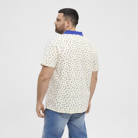 North Latitude Polo Pique Printed Off-White TALL - PÁNSKE OBLEČENIE MT-6XLT - Veľkosti pre VYSOKÝCH