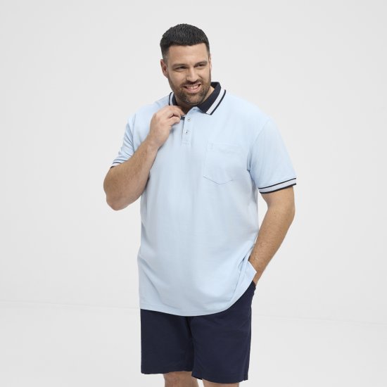 North Latitude Polo Pique Short Sleeve Light Blue - Polokošele - Polokošele 2XL-8XL