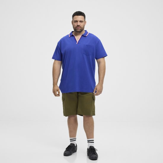 North Latitude Polo Pique V-Neck Blue - Polokošele - Polokošele 2XL-8XL