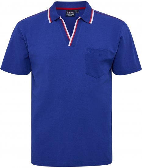 North Latitude Polo Pique V-Neck Blue - Polokošele - Polokošele 2XL-8XL
