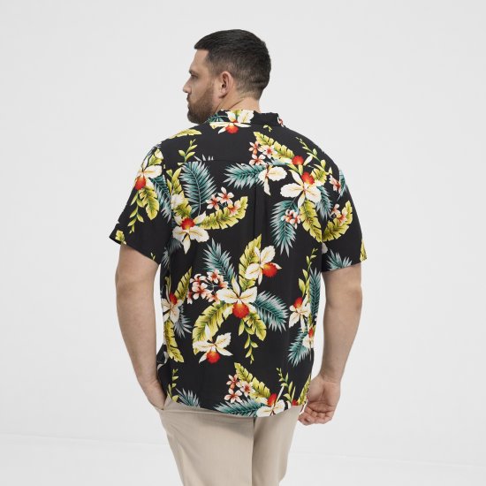 North Latitude Shirt Short Sleeve Printed Allover Black - Košele - Košele 2XL-10XL