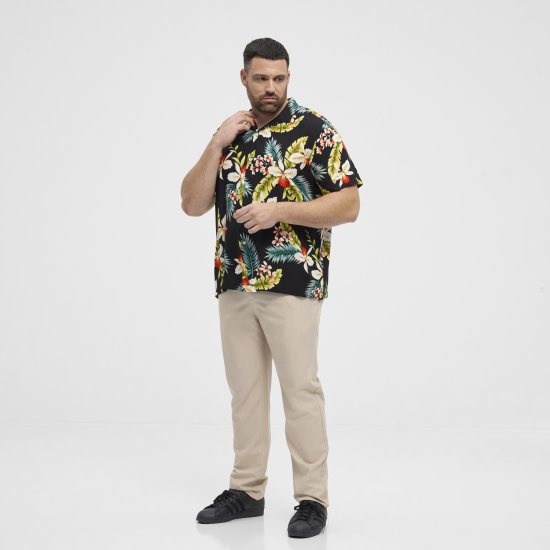 North Latitude Shirt Short Sleeve Printed Allover Black - Košele - Košele 2XL-10XL