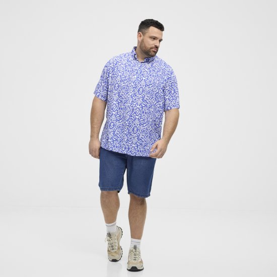 North Latitude Shirt Denim Printed Allover Blue - Košele - Košele 2XL-10XL