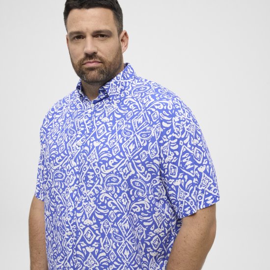 North Latitude Shirt Denim Printed Allover Blue - Košele - Košele 2XL-10XL